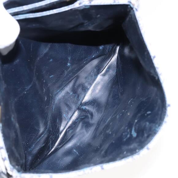 CELINE C Sulky Shoulder Bag Canvas Leather Navy Gold - Picture 12 of 16